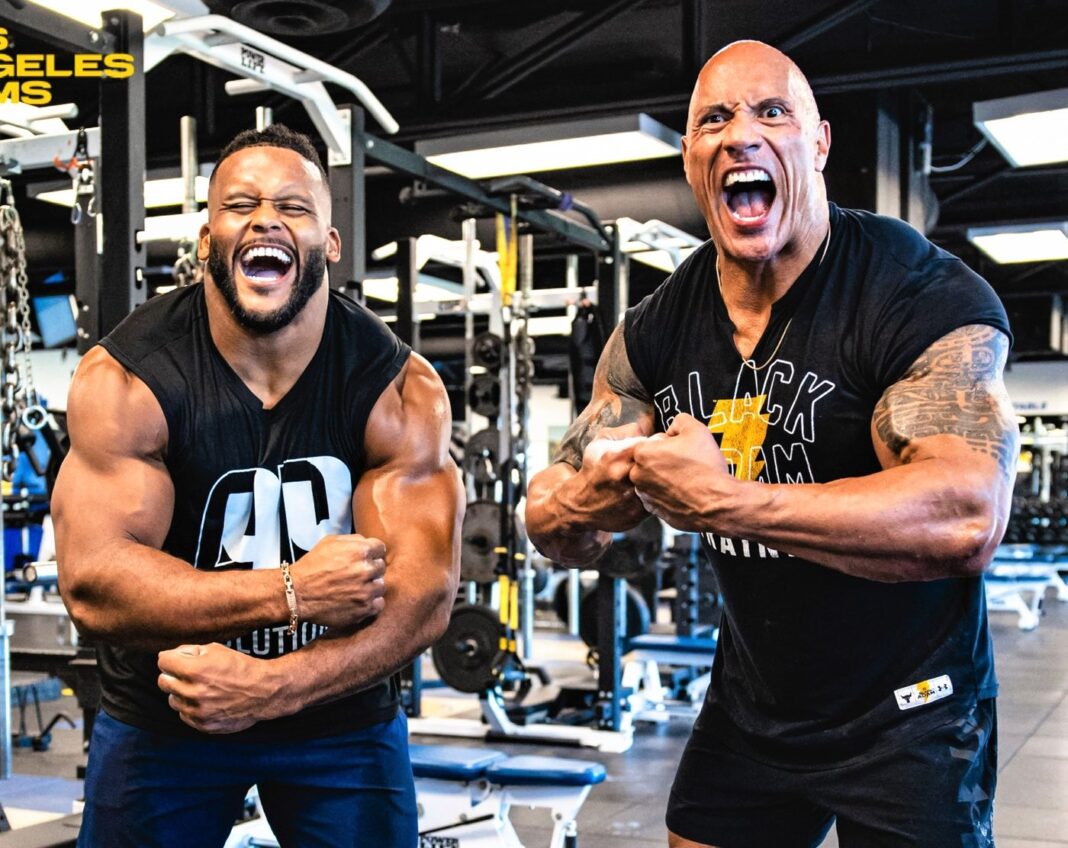 The Rock & Aaron Donald Workout Together - The Barbell