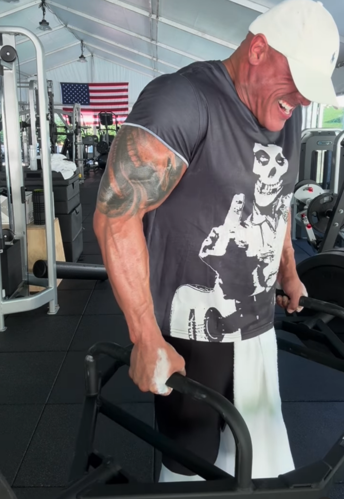 The Rock shrugs